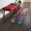 Nourison Celestial Red/Blue Atlantic 22 x 39 Area Rug, Contemporary, Abstract, Easy Cleaning, Non Shedding, Bed Room, Living R