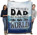 Pure Country Weavers Dad - You are The World Blanket Blue Mountains - Gift Tapestry Throw Woven from Cotton - Made in The USA (7