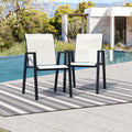 Seekverse Lawn Chair, Patio Chairs Set of 2, Outdoor Stackable Dining Chairs, Lightweight Patio Furniture Set for Garden, Backya