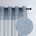 Pitalk Dusty Blue Curtains 84 Inch Length for Living Room Decor 2 Panels Grommet Linen Look Translucent Country Blue Semi Sheer 