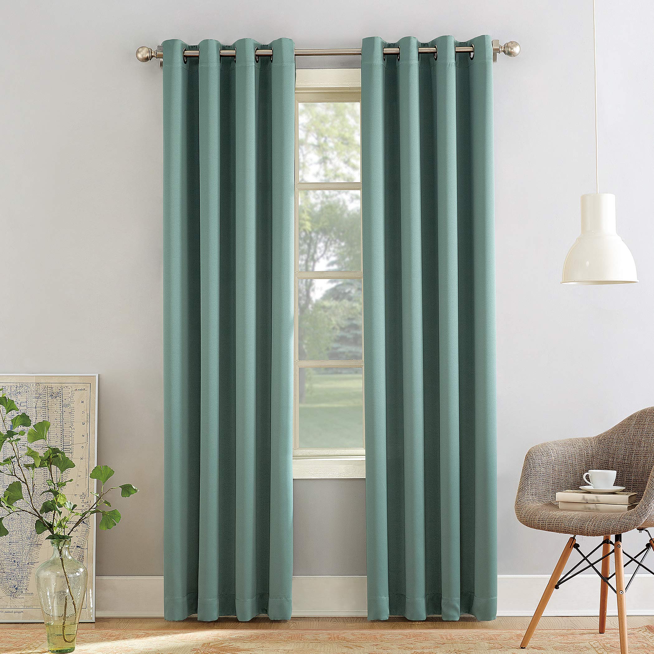 Sun Zero Becca Energy Efficient Grommet Curtain Panel, 40 x 84, Mineral