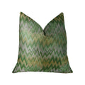 Plutus Brands Plutus Peek Leaf Handmade Throw Pillow, 20 x 20, Green/Citrine/Taupe