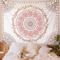 FLY SPRAY Mandala Tapestry Aesthetic,Boho Tapestries Wall Hanging,Dark Rose Floral Medallion Tapestrys,Bohemian Wall Art Hippie 