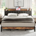 LIKIMIO King Size Bed Frame, Storage Headboard with Charging Station, Solid and Stable, Noise Free, No Box Spring Needed, Easy A