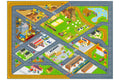 Kev & Cooper Playtime Collection Country Farm Road Map With Construction Site Educational Learning Area Rug Carpet For Kids and 