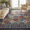 Nourison Grafix Traditional Multicolor 710 x 910 Area Rug, Easy Cleaning, Non Shedding, Bed Room, Living Room, Dining Room, Ki