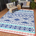 Outdoor Rugs Patio Camping Waterproof - 6x9 Plastic Straw Patio Rug Portable for Campers, Outside RVs Mat, Outdoor Area Carpet f