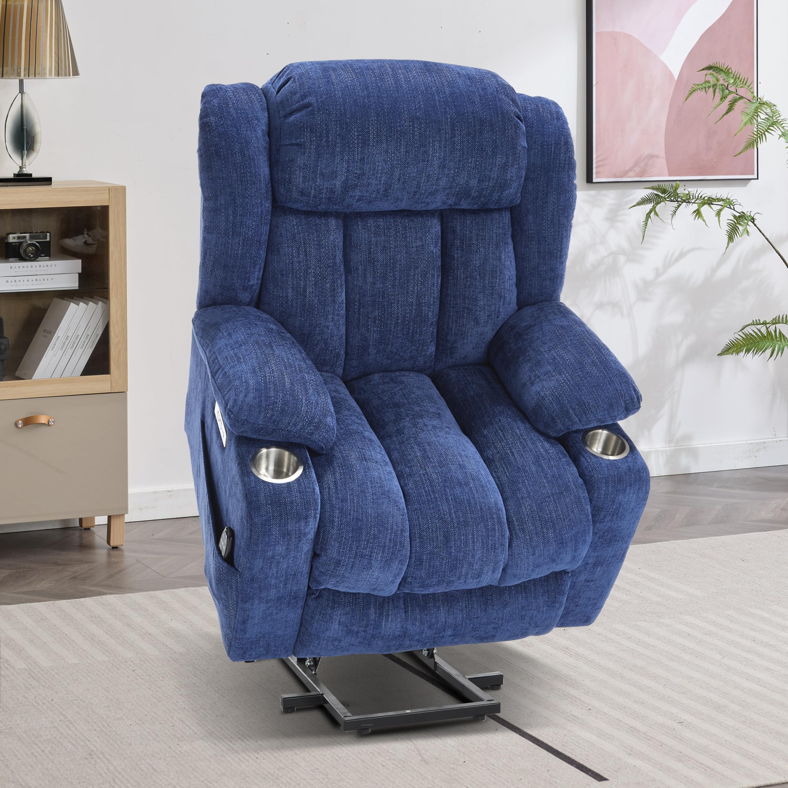Trustyue Power Lift Chair with Full-Body Massage and Heat, Electric Recliner Chairs for Adults, Remote Control, Standing Assista