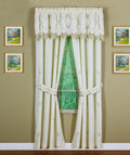 Todays Curtain Verona Reverse Embroidery Panel Pair and Tiebacks, 84, Ecru/Antique