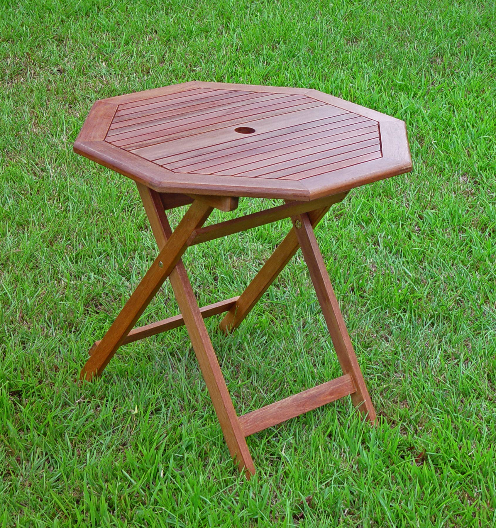 International Caravan Acacia Octagonal Folding Table