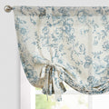 jinchan Tie Up Valance Floral Linen for Windows Farmhouse Valance 54 Inch Peonies Botanical Short Window Treatment Adjustable fo