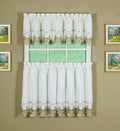 Todays Curtain Verona Reverse Embroidery Tier, 36, Ecru/Antique