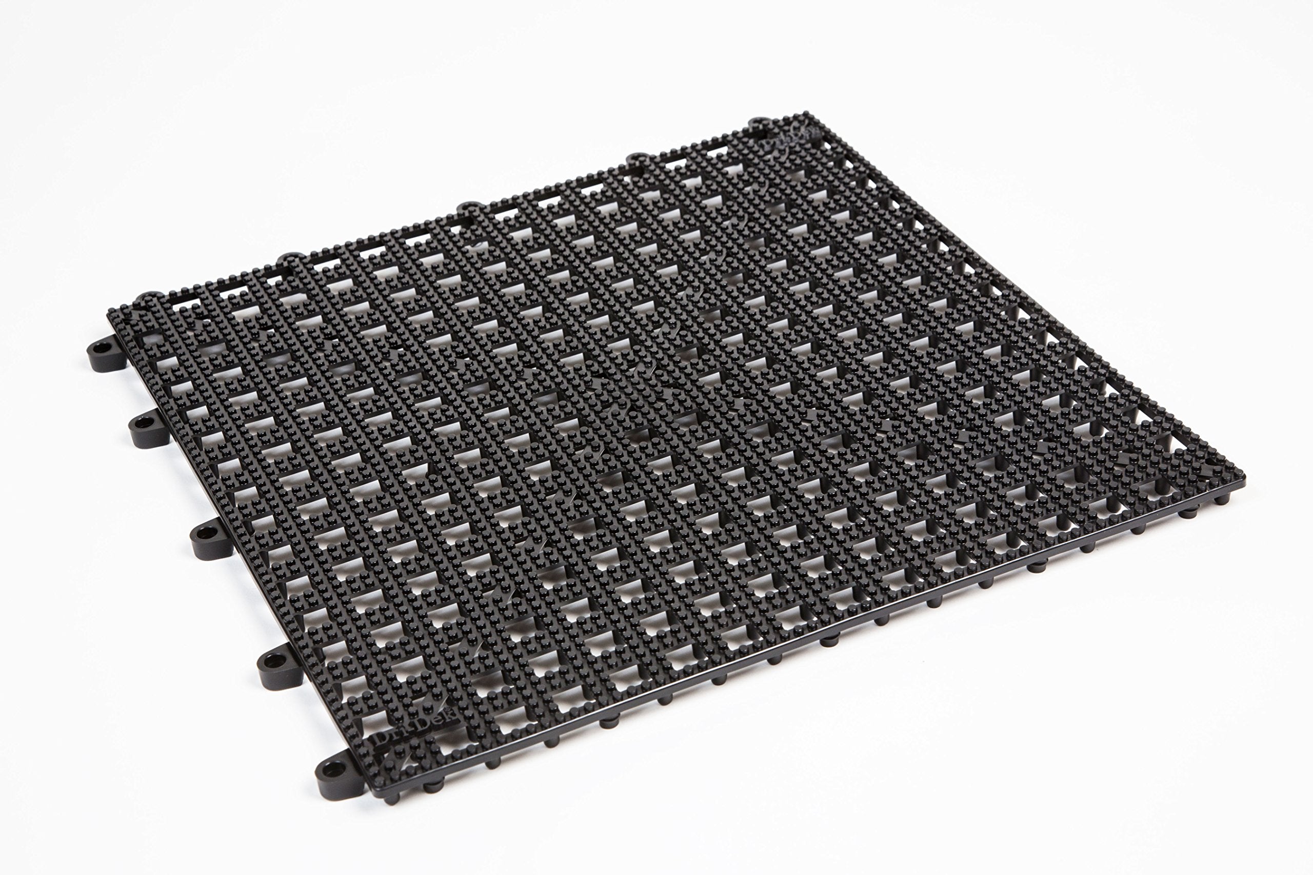 Dri-Dek Pickup Truck Bed & Service Work Truck Compartment Liner - 1x1 Interlocking Mats (6-Pack, Black)