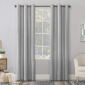 No. 918 Lindstrom Textured Draft Shield Fleece Insulated Energy Efficient Grommet Curtain Panel, 40 x 63, Gray