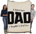 Pure Country Weavers Dad - Sons Hero Daughters First Love Blanket - Gift Tapestry Throw Woven from Cotton - Made in The USA (7