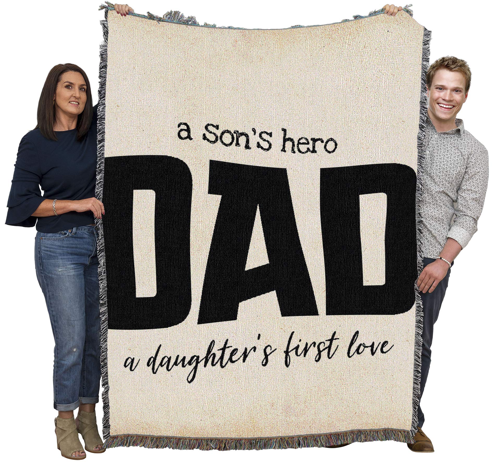Pure Country Weavers Dad - Sons Hero Daughters First Love Blanket - Gift Tapestry Throw Woven from Cotton - Made in The USA (7