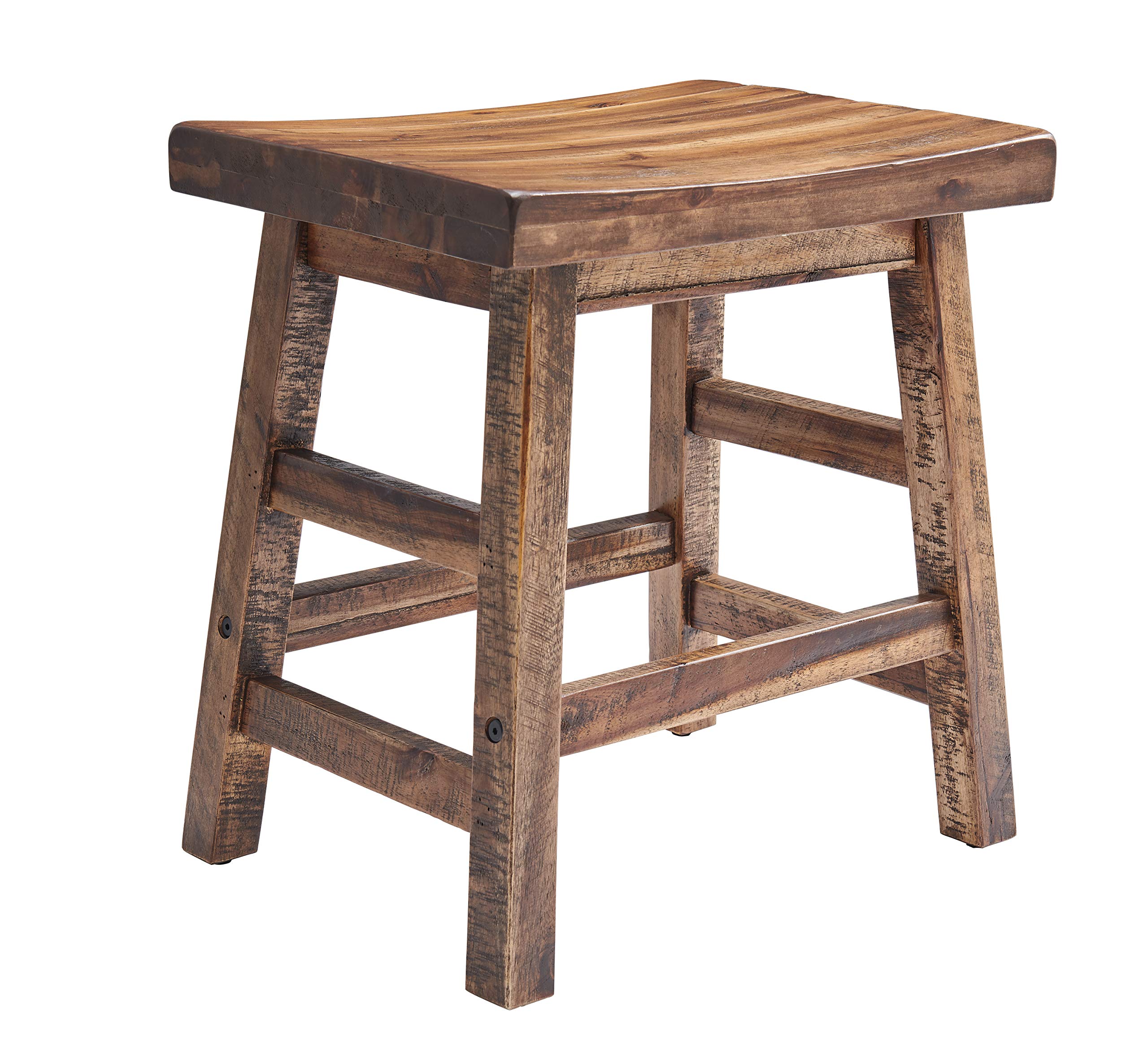 Alaterre Furniture Durango 20 H Industrial Wood Dining Stool