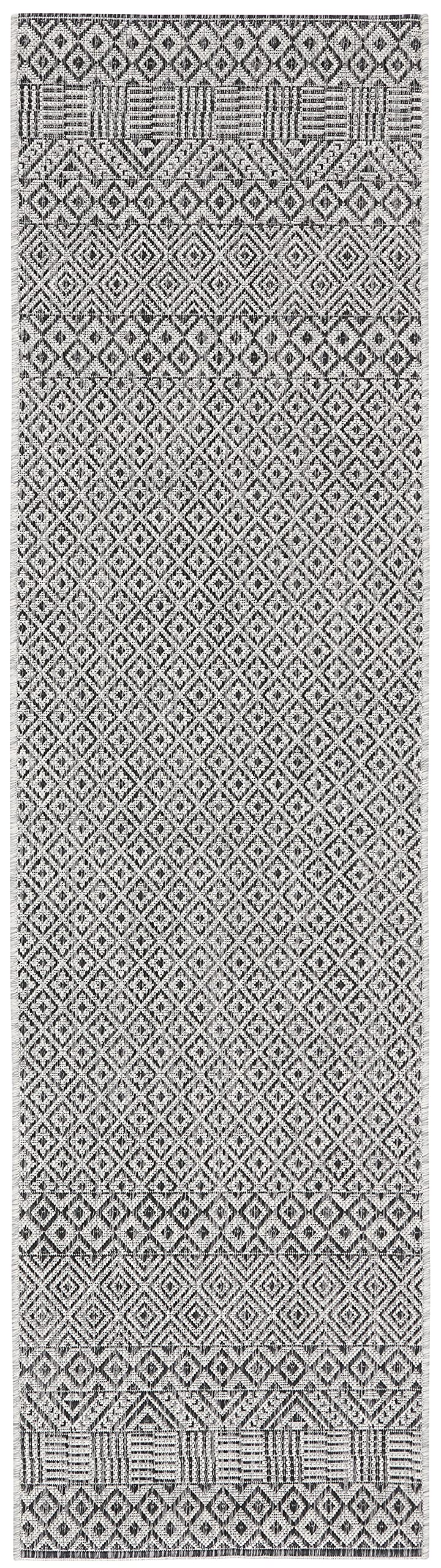 SAFAVIEH Courtyard Collection 23 x 8 Grey/Black CY8235 Indoor/ Outdoor Patio Backyard Mudroom Runner Rug