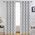 DriftAway Mason Thermal Blackout Grommet Window Curtains Geometric Trellis Pattern 2 Panels Each 52 Inch by 96 Inch Gray