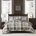 MaiR   ve Comforter Set Full Size, Khaki Plaid Design Comforter Set 7 Pieces, All Season Comfortable Bedding Sets Full, Lightwei