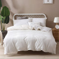 F.Y.Dreams Weighted Blanket Duvet Cover 60x80 inches with 8 Ties,Zipper on Long Side/Cotton&Minky Dot, Off-White/Just Duvet Cove