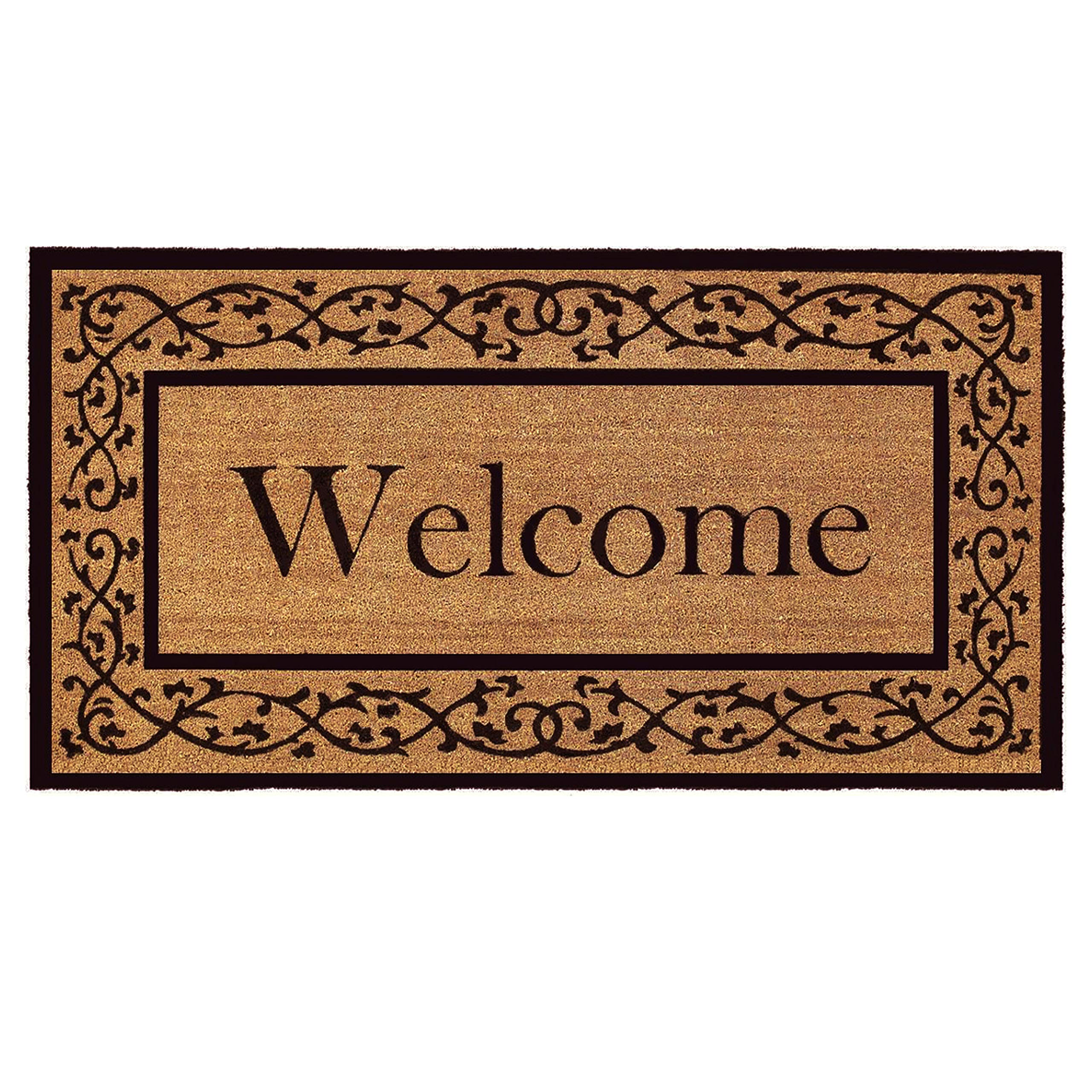 Callowaymills 120073672WELC Heavy-Duty Extra-Large 3 X 6 Doormat Natural, Black