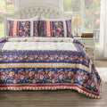 Greenland Home Melania Cotton Quilt Set, Oversized and Reversible, 3-Piece King/Cal King, Americana