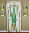 Todays Curtain Verona Reverse Embroidery Panel Pair and Tiebacks, 63, Ecru/Antique