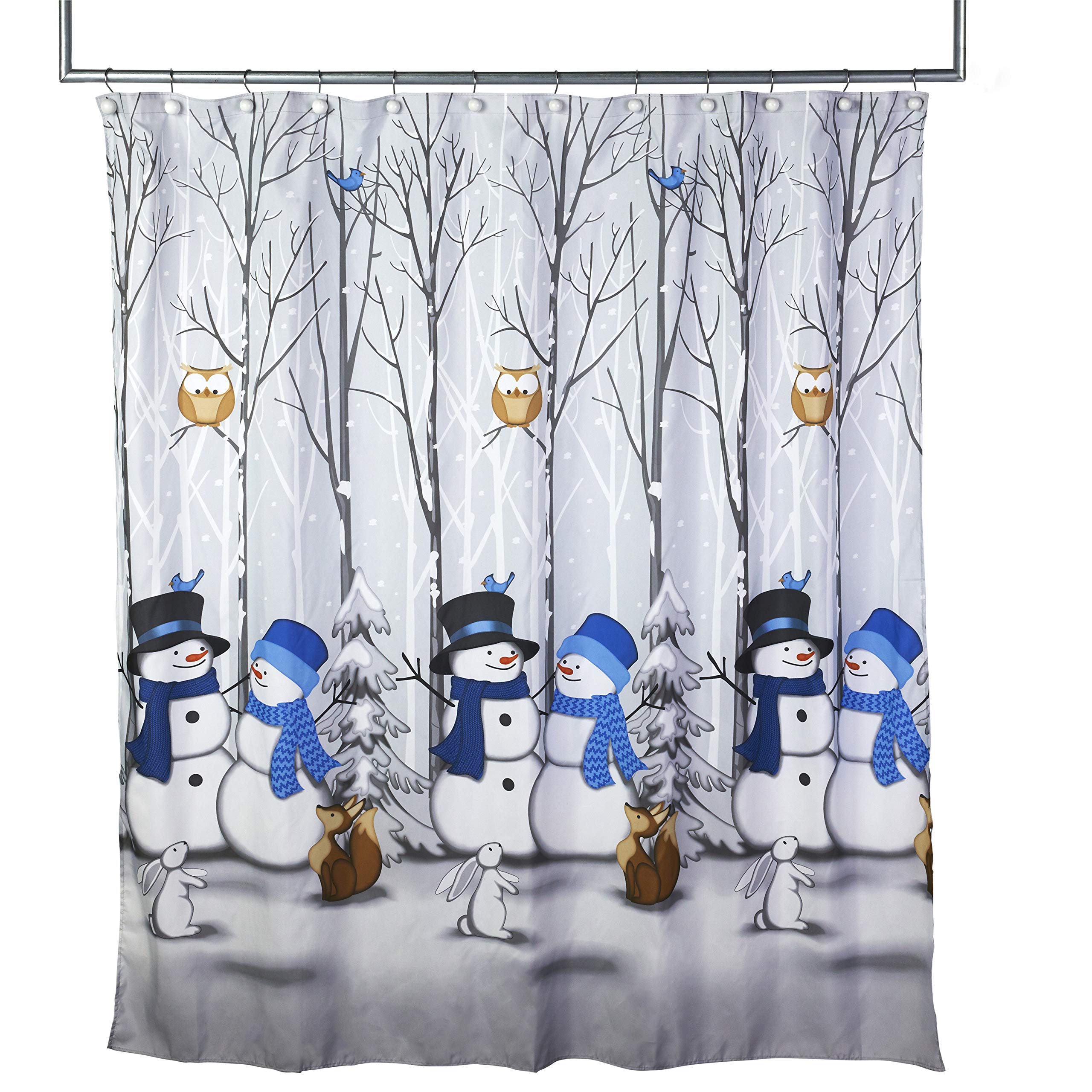 SKL Home Winter Friends Shower Curtain, Blue , 72.00 x 70.00