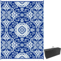 Outsunny Reversible Outdoor Rug Carpet, 9 x 12 Waterproof Plastic Straw Rug, Portable RV Camping Rugs with Carry Bag, Large Fl