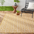 Nicole Miller New York Patio Country Danica Transitional Geometric Indoor/Outdoor Area Rug, Yellow/White, 52x72