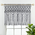 Lush Decor Boho Macrame Textured Cotton Valance, 40 W x 30 L, Gray - Boho Kitchen Curtains & Wall Decor - Macrame Valance - Bath