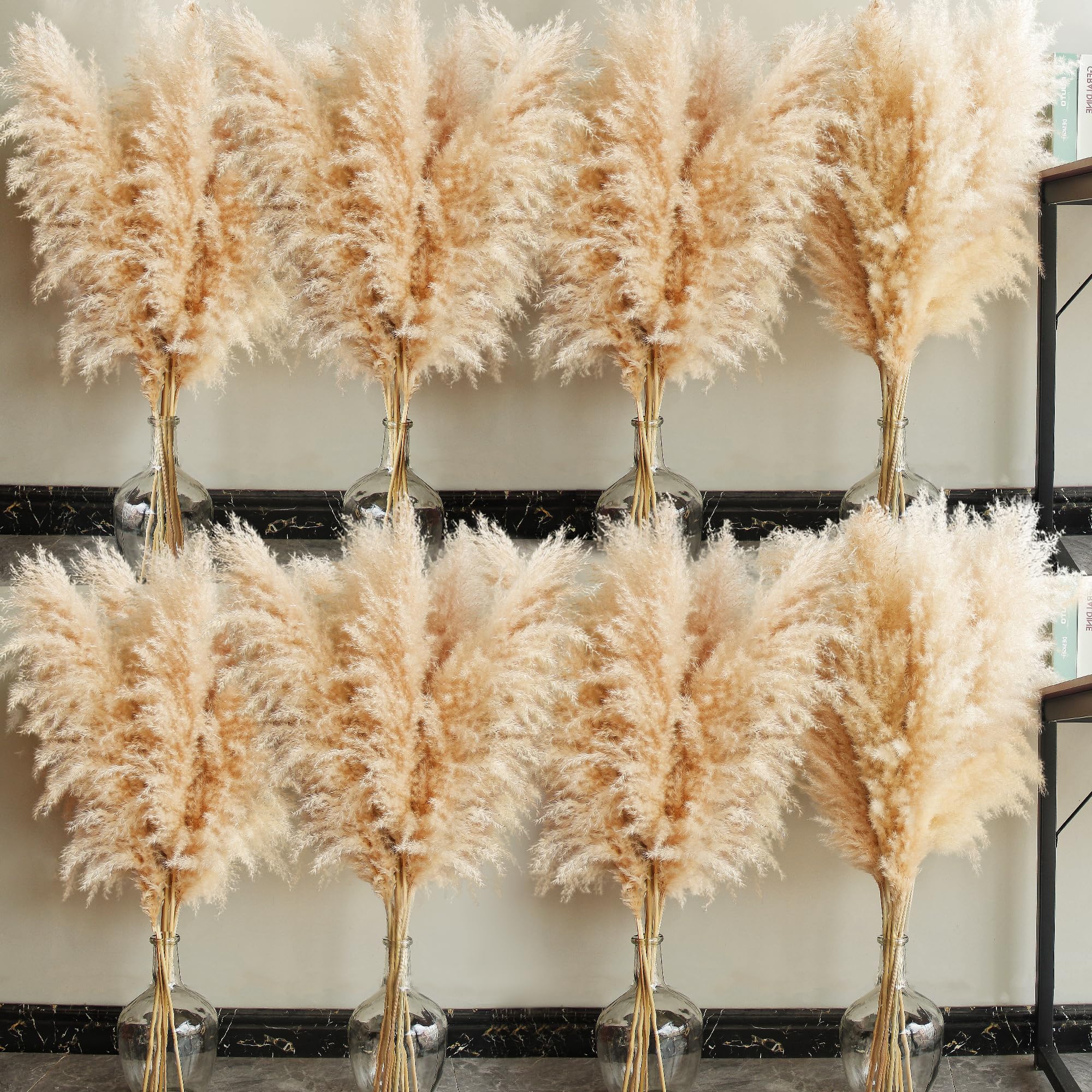 40 inch 40 Stems Natural Pampas Grass Decor Tall, pompas Grass, Tall Pampas Grass for Wedding, Party, Farmhouse, Boho Home Decor