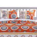Barefoot Bungalow Rozario Quilted Pillow Sham,1 Count, King, Tangerine
