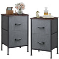 WLIVE Night Stand Set 2, Dresser and Nightstand Sets, Nightstands for Bedroom with 2 Fabric Drawer, End Tables Bedroom Furniture