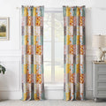 Greenland Home Carlie Semi-Sheer, Light Filtering Curtain Panels, Set of 2, Lined, with Tiebacks, 84 L x 50 W (x2), Calico Patch
