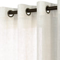 KOUFALL 90 Inch Curtains Long,Linen Sheer Semi Bronze Grommet Drapes 90 Inch Length 2 Panels Set for Living Room Bedroom,Cream B