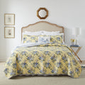 Laura Ashley Linley Collection Quilt Set-100% Cotton, Reversible, Lightweight & Breathable Bedding, Pre-Washed for Added Softnes
