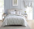 Laura Ashley Home - Queen Comforter Set, Cotton Reversible Bedding, Includes Matching Shams with Bonus Euro Shams & Throw Pillow