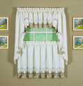 Todays Curtain Verona Reverse Embroidery Tier, 24, Ecru/Antique