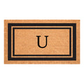 Calloway Mills 152962436U Black Border 24 x 36 Monogram Doormat, (Letter U)