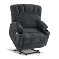 MCombo Power Lift Recliner Chair Sofa with Massage and Heat for Big Elderly People, USB Ports, Side Pockets, Fabric R7096 (Mediu