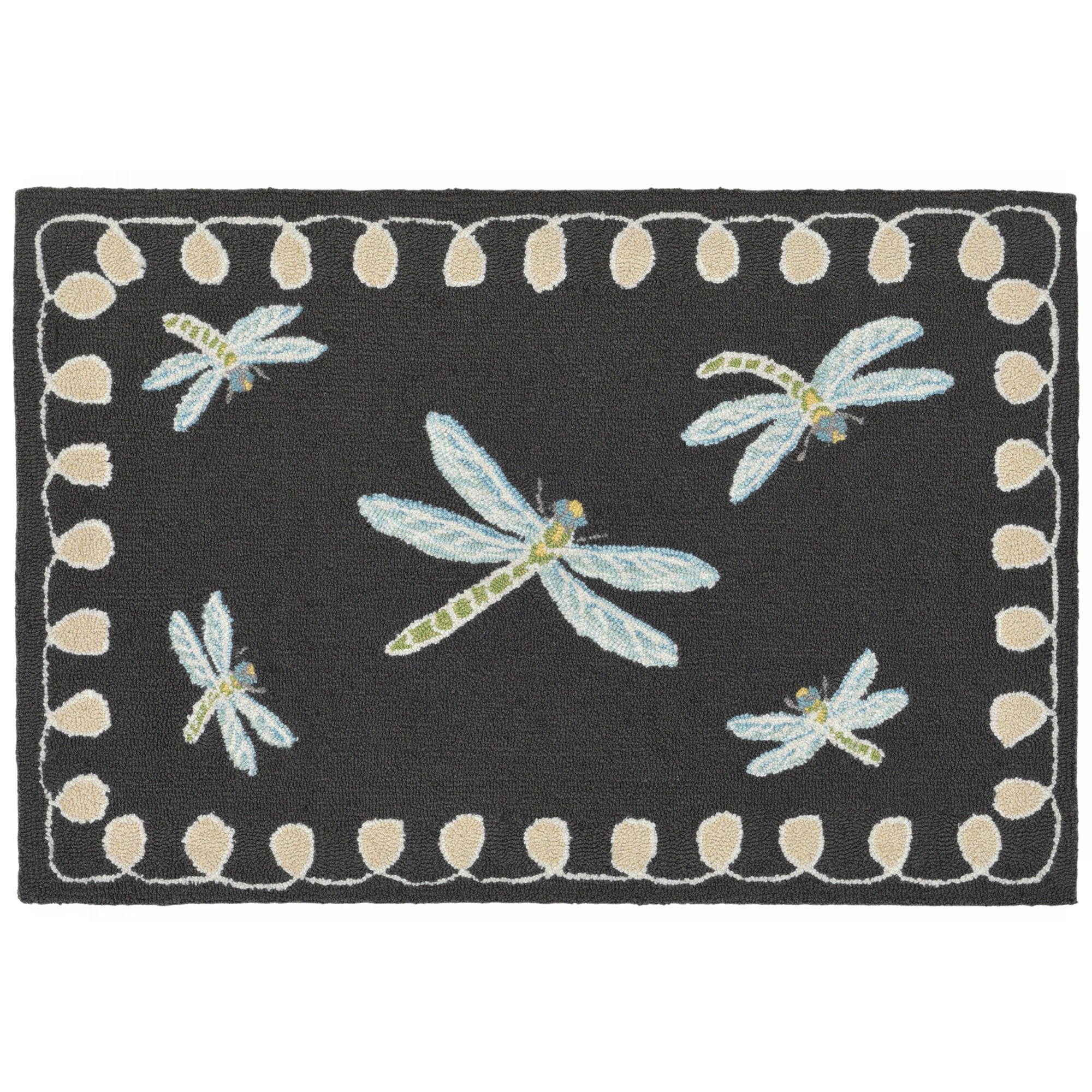 Liora Manne Frontporch Hand-Tufted Indoor/Outdoor Easy Care Area Rug Rug-Transitional, Garden, Whimsical, Contemporary, Dragonfl