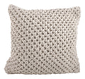 SARO LIFESTYLE 1590 Sheridan Knitted Collection Cotton Knitted Design Down Filled Throw Pillow, Vanilla
