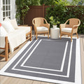 OLANLY Outdoor Rug 5x8 ft Waterproof, Reversible Outdoor Plastic Straw Rug, RV Mat, Indoor Outdoor Carpet Clearance for Patio, C