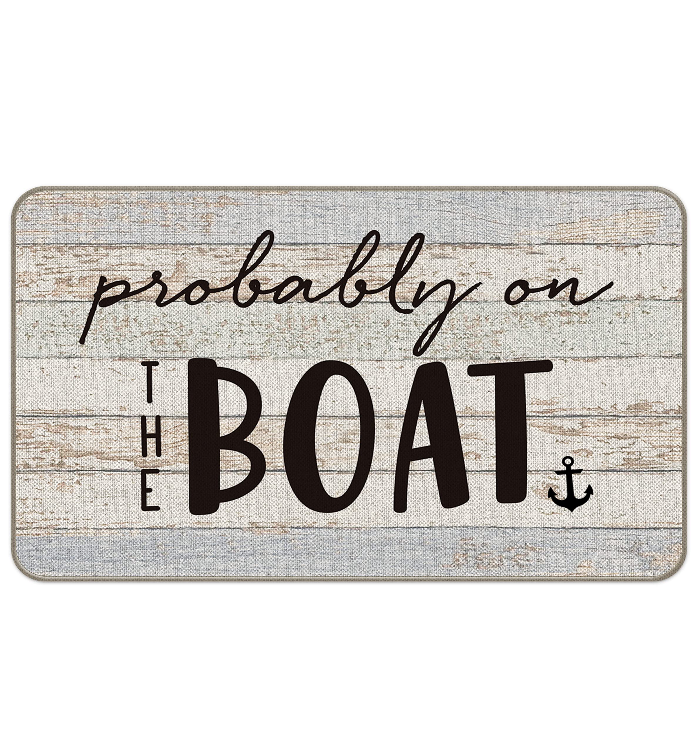 MIXDING Probably On The Boat Anchor Funny Quotes Entrance Door Mat 17x30 Inch Doormats Decor, Nautical Lake House Front Door Por