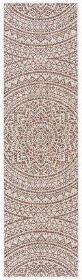 SAFAVIEH Courtyard Collection 23 x 14 Light Beige / Light Brown CY8734 Indoor/ Outdoor Waterproof Easy Cleaning Patio Backyard
