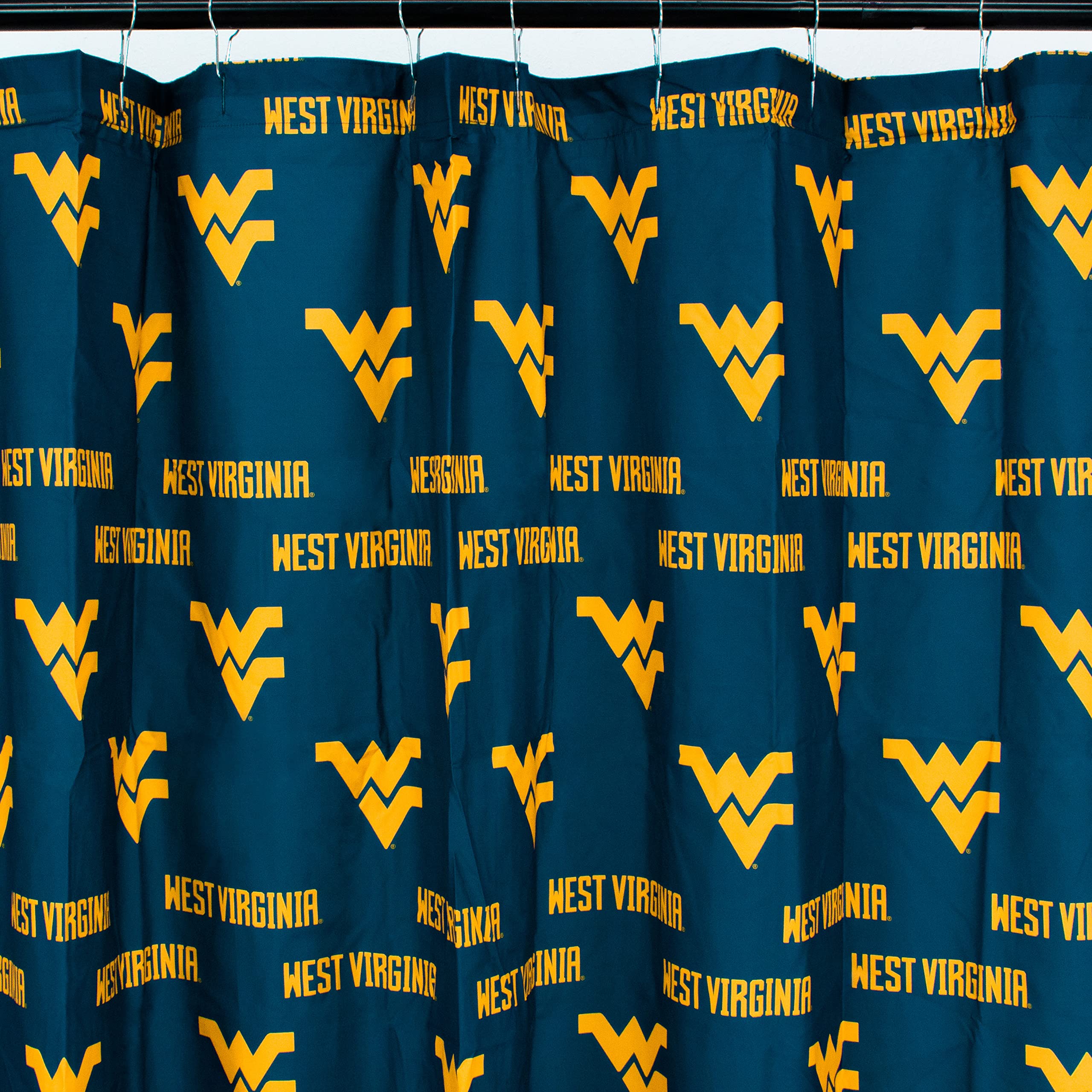 College Covers Everything Comfy West Virginia Mountaineers Bright and Colorful Shower Curtain Cover 70 x 72