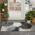 Nourison Home Aloha Indoor/Outdoor Black White 3 x 5 Area Rug, Easy Cleaning, Non Shedding, Bed Room, Living Room, Dining Room