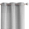 jinchan Grey Linen Textured Curtains 63 Inch Length 2 Panels for Living Room Grommet Top Light Filtering Window Drapes for Bedro